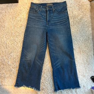 Point Sur Wide Leg Crop Raw Hem Jeans (Size 29)